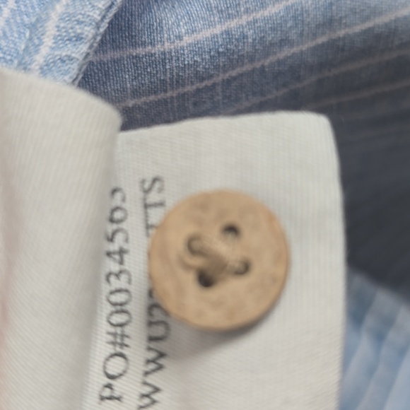 Faherty Sky Blue Stripe Breeze Short-Sleeve Button Down Shirt Size Xs. - Picture 8 of 8